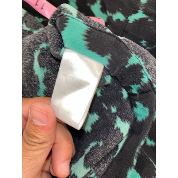 A.L.C. Silk Green & Black Abstract Print Asymmetrical Hem Midi Skirt Women's Siz - Picture 10 of 11